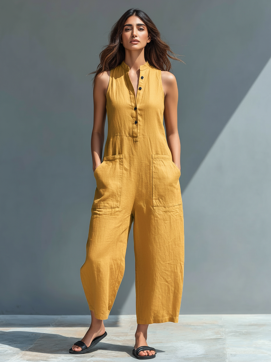 Veloura-Jumpsuit aus Leinen – Lässiger Stil, unendlicher Komfort