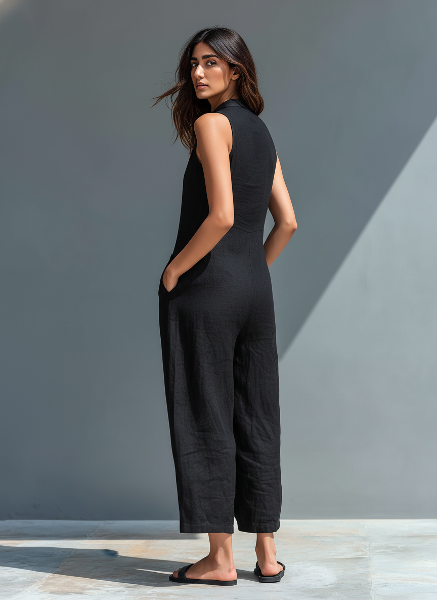 Veloura-Jumpsuit aus Leinen – Lässiger Stil, unendlicher Komfort