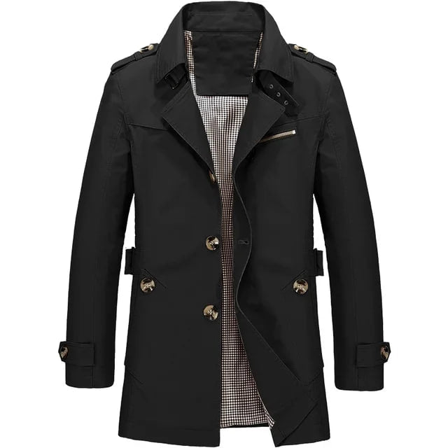 Lorenzo – Classic Men’s Coat for Autumn with Lapel Collar