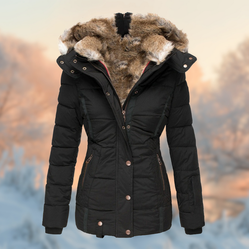 Linda – Women’s Cotton Winter Jacket with Hood & Tailored Fit