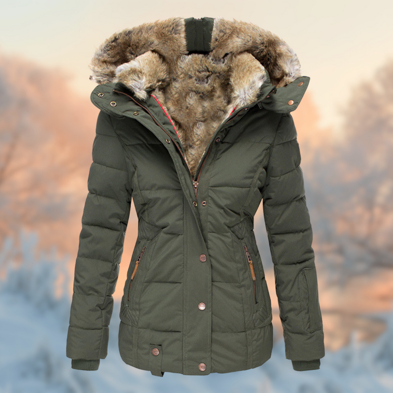 Linda – Women’s Cotton Winter Jacket with Hood & Tailored Fit