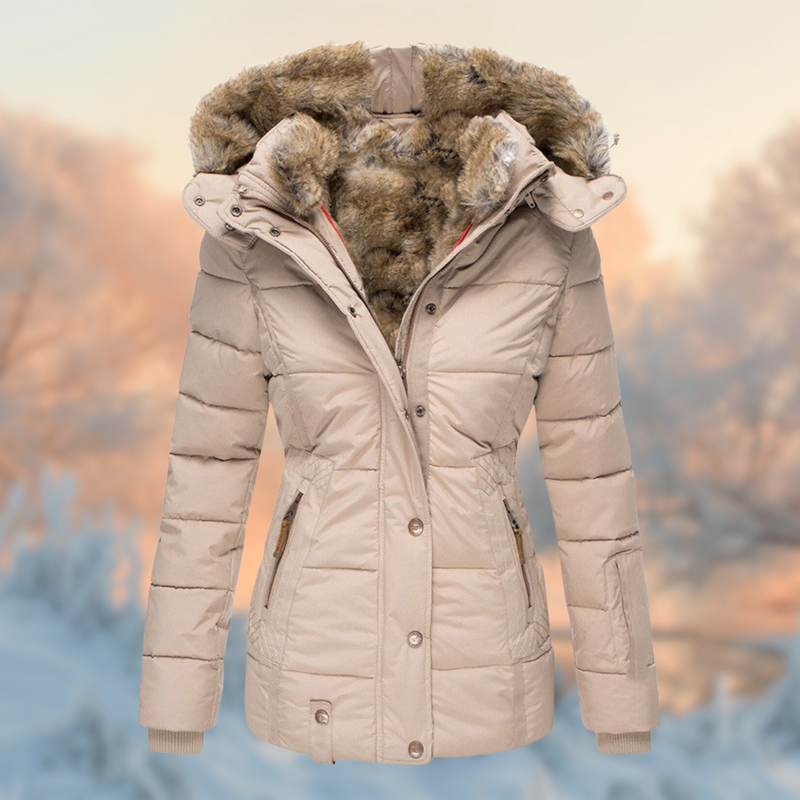 Linda – Women’s Cotton Winter Jacket with Hood & Tailored Fit